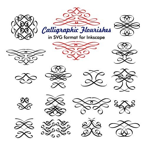 Calligraphic Flourishes Vector Pack 500x500 Calligraphic Flourishes Vector Pack