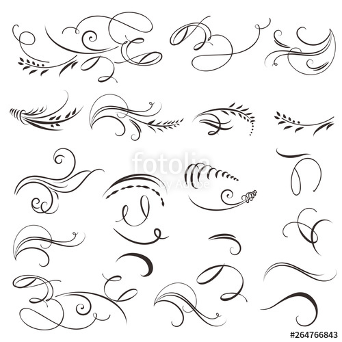 Collection Of Vector Vintage Calligraphic Flourishes For Design 500x500 Collection Of Vector Vintage Calligraphic Flourishes For Design