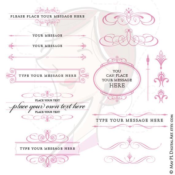 Pink Clipart Wedding Vector Calligraphy Flourish Vintage 570x570 Pink Clipart Wedding Vector Calligraphy Flourish Vintage