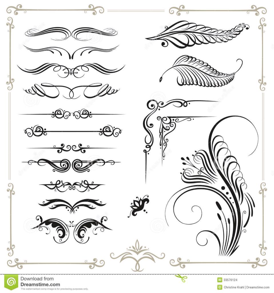Plant Like Calligraphy Embellishments Calligraphy Set 958x1024 Plant Like Calligraphy Embellishments Calligraphy Set