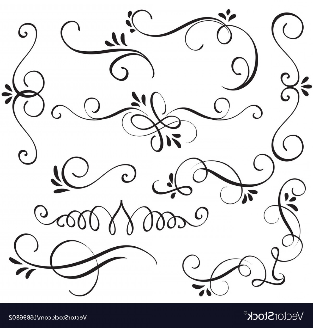 Calligraphy Flourish Vector at Vectorified.com | Collection of ...