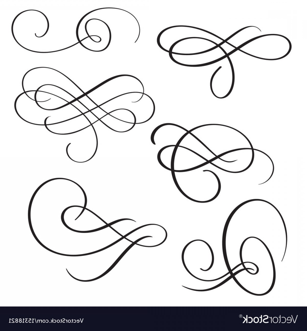 Calligraphy Flourish Vector at Vectorified.com | Collection of ...