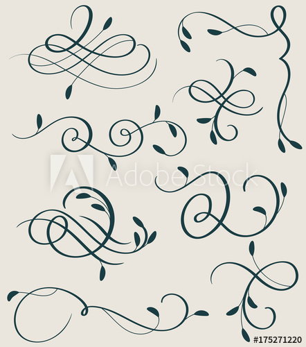 Set Of Decorative Calligraphy Flourish Art With Vintage Decorative 442x500 Set Of Decorative Calligraphy Flourish Art With Vintage Decorative