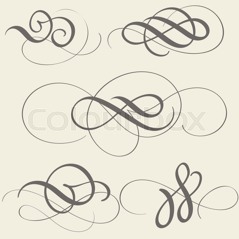 Set Of Calligraphy Flourish Art With Stock Vector Colourbox 800x800 Set Of Calligraphy Flourish Art With Stock Vector Colourbox