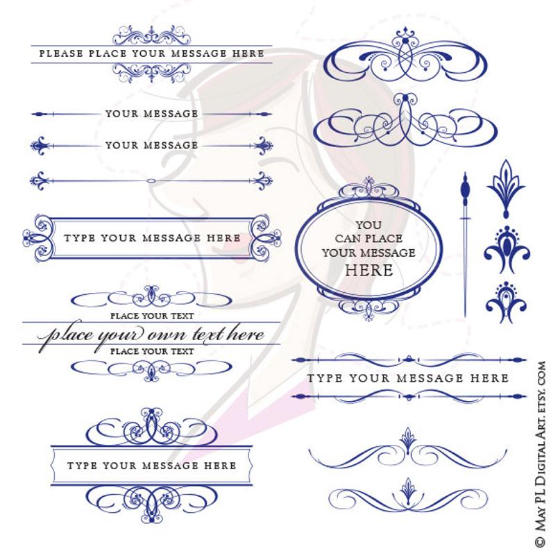Vector Clipart Retro Navy Blue Calligraphy Flourish Graphics Etsy 794x794 Vector Clipart Retro Navy Blue Calligraphy Flourish Graphics Etsy