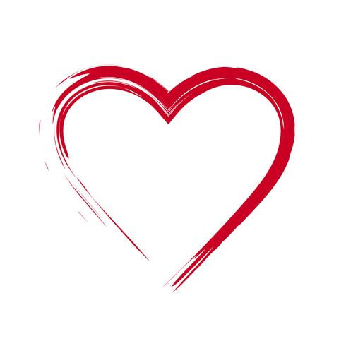 490x490 Brush Drawing Calligraphy Heart, Isolated On White