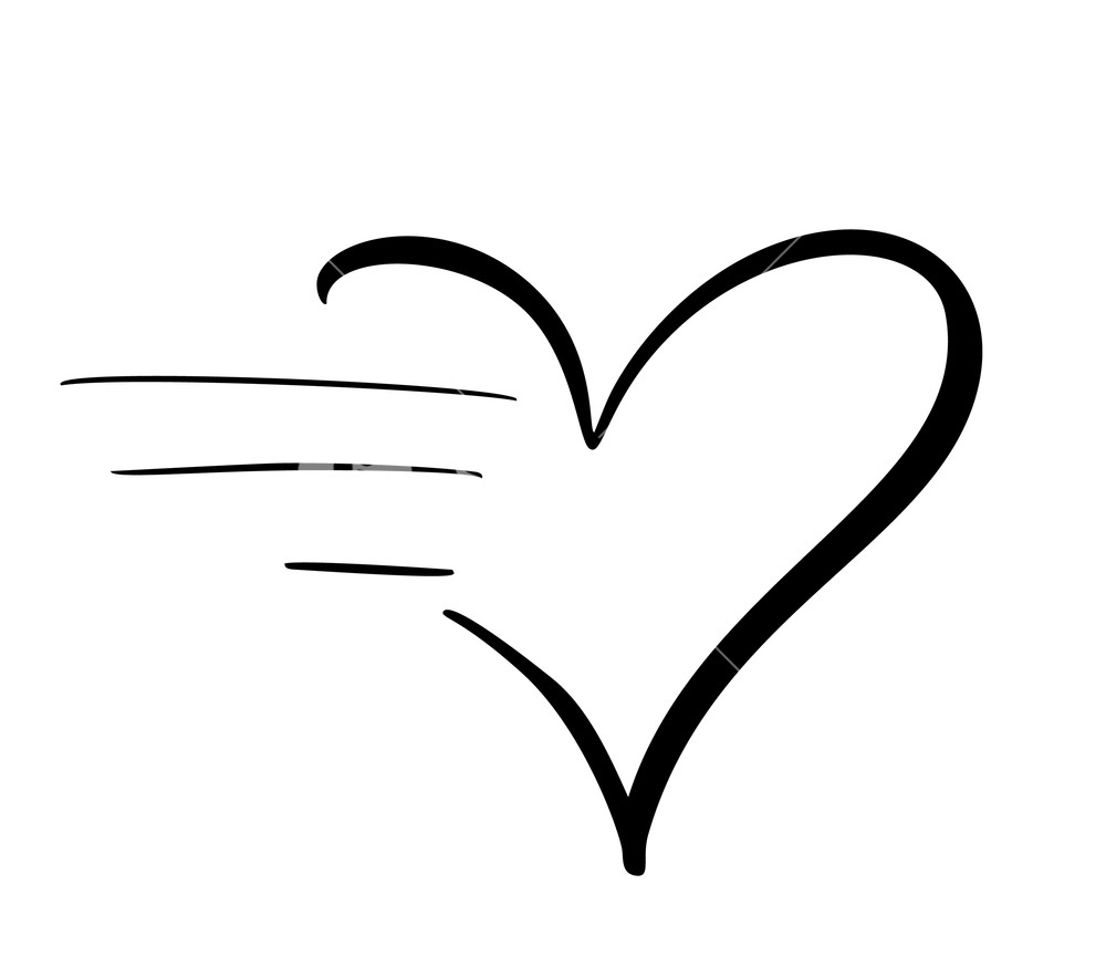 1000x875 Lovely Calligraphy Heart Icon With Fast Speed Effect Vector