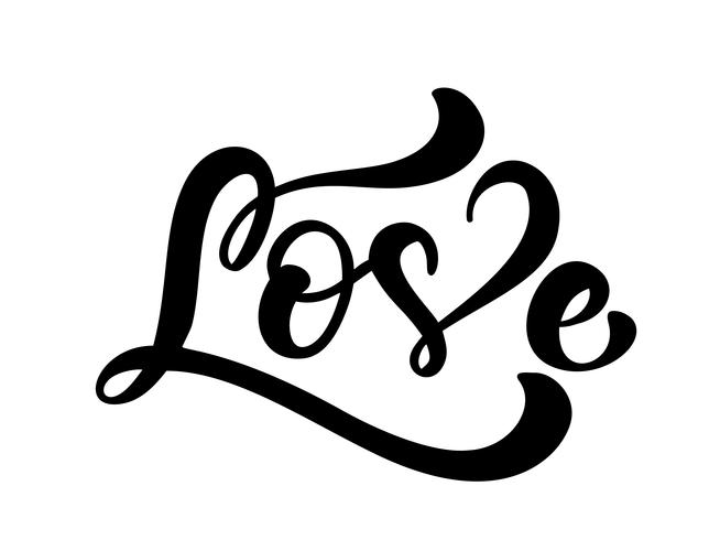 654x490 Calligraphy Word Love Vector Valentines Day Hand Drawn Lettering