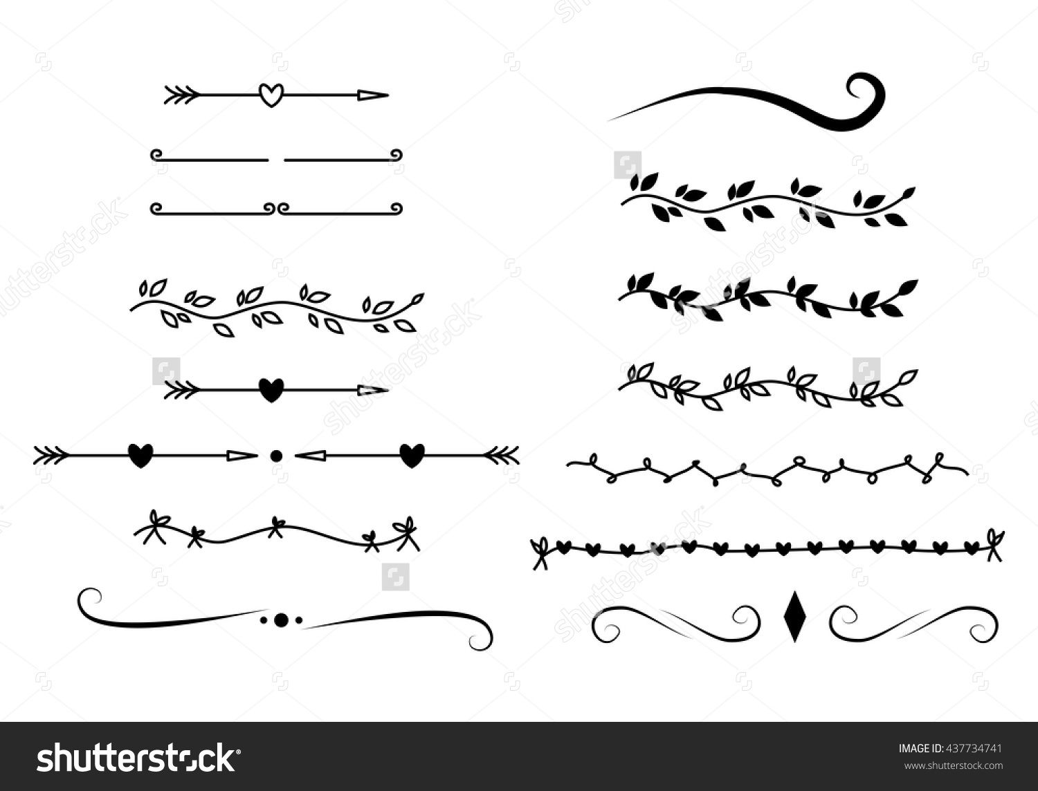 1500x1144 Divider Set Vector Isolated, Page, Decoration, Floral, White