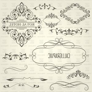 300x300 Stock Illustration Ornamental Design Antique Elements Text Vector