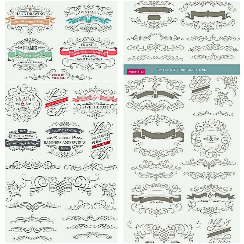 800x800 Calligraphy Frames And Elements Ornate Vectors Free Download