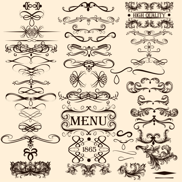600x600 Calligraphy With Menu Ornaments Vector Material Free Download