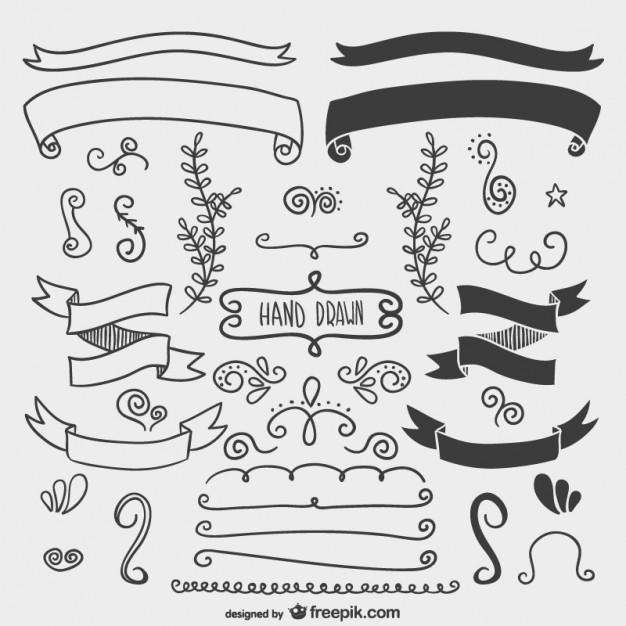 626x626 Sketchy Calligraphic Ornaments Vector Free Download