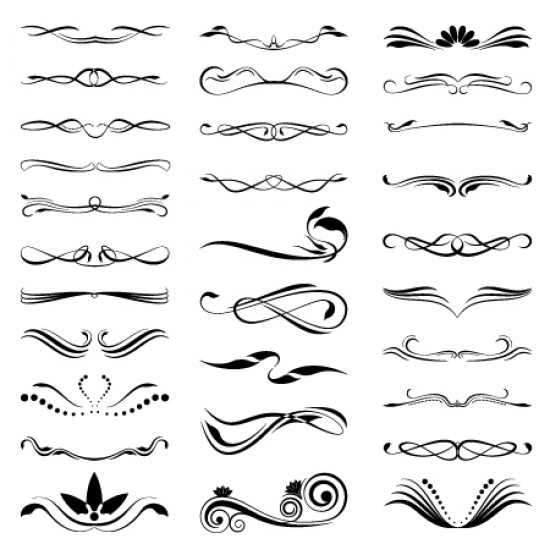 550x560 Calligraphic Ornaments Vector Pack