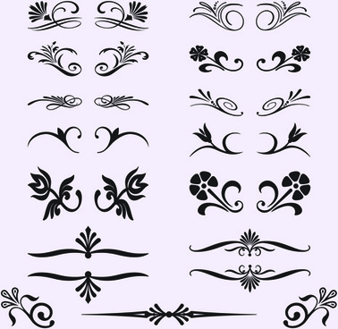 378x368 Vector Calligraphic Ornaments Free Vector Download