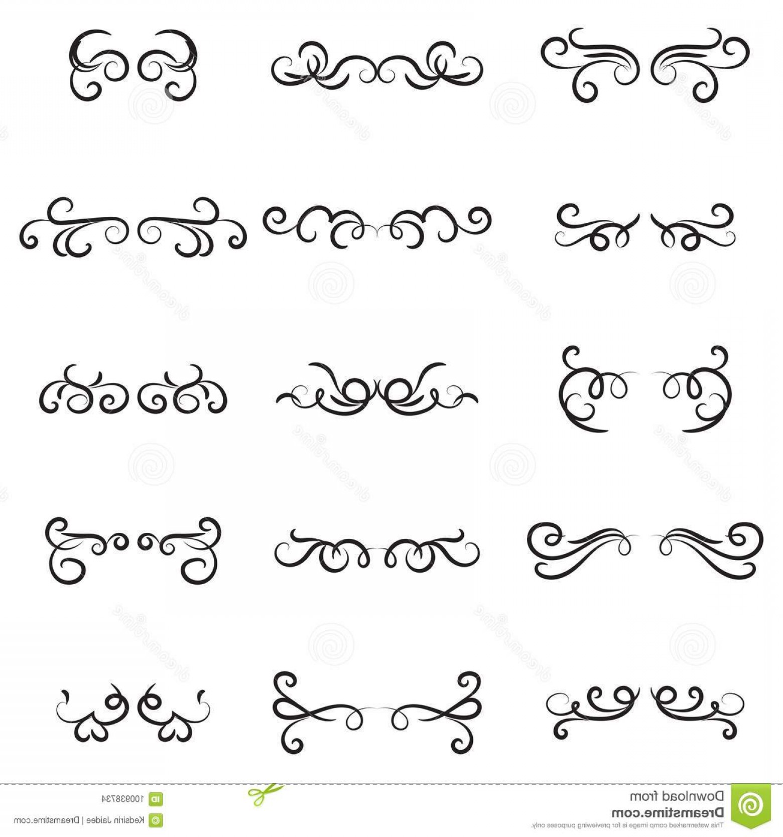 1560x1668 Set Calligraphy Swirl Line Graphic Designs Vector Swirl Border