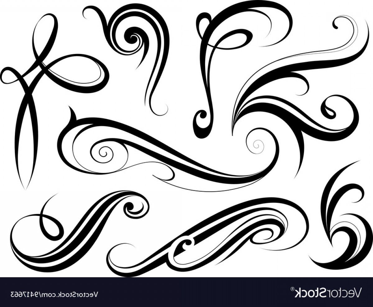 1200x990 Set Of Calligraphy Swirls Vector Soidergi