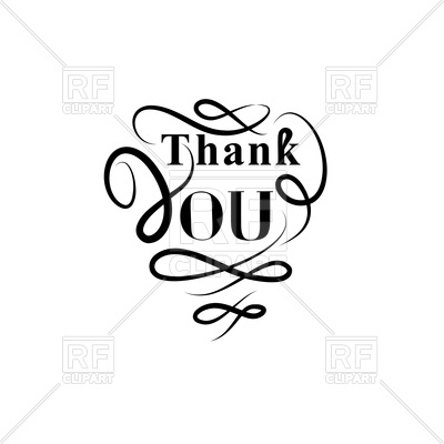 400x400 Thank You Greeting Card With Handwritten Lettering And Swirl