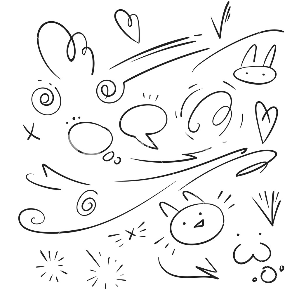 1000x1000 Vector Hand Drawn Collection Of Curly Swishes, Swashes, Swoops