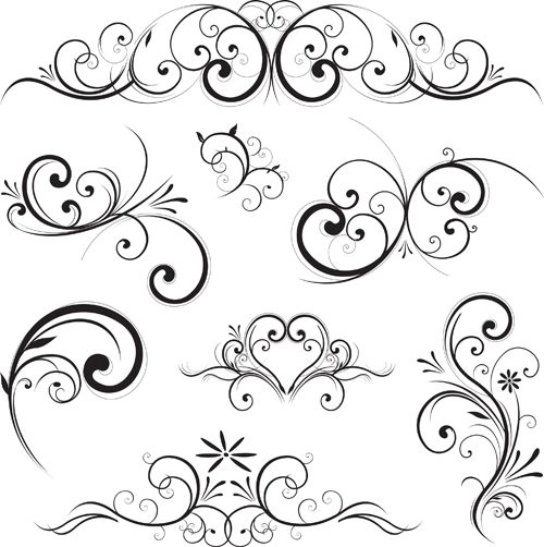 500x502 Calligraphy Swirls And Designs Swirls Decor Design Vector Set