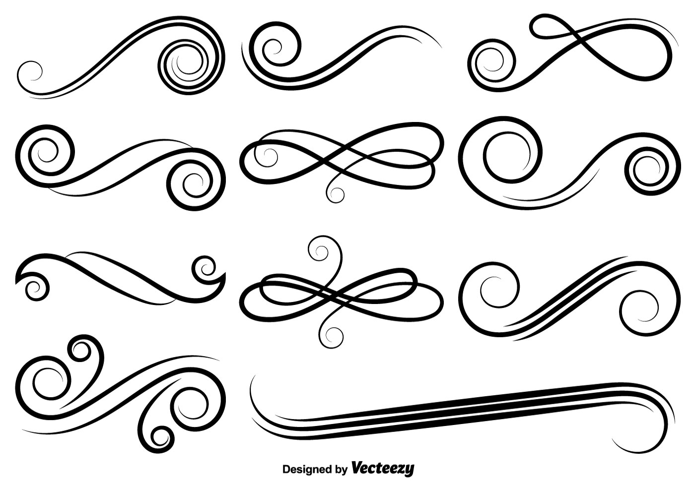 Calligraphy Swirls Free Vector Art 1400x980 Calligraphy Swirls Free Vector Art