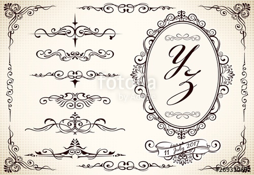 Calligraphy Swirls Swashes, Ornate Motifs And Scrolls Vector 500x345 Calligraphy Swirls Swashes, Ornate Motifs And Scrolls Vector