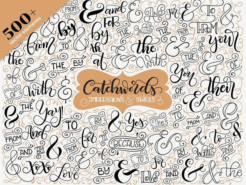 Catchwords Ampersands Swirls Vector Resources Wedding Etsy 794x598 Catchwords Ampersands Swirls Vector Resources Wedding Etsy