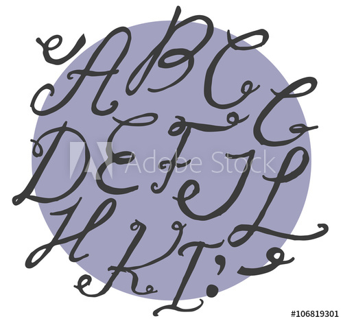 Ink Alphabet A To I, Freehand, Funky, Based On Calligraphic Swirls 500x468 Ink Alphabet A To I, Freehand, Funky, Based On Calligraphic Swirls