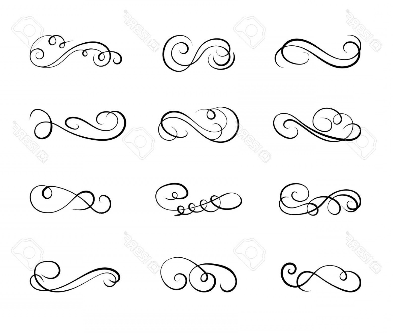 Photostock Vector Design Elements Set Scrolls And Swirls Vector 1560x1321 Photostock Vector Design Elements Set Scrolls And Swirls Vector