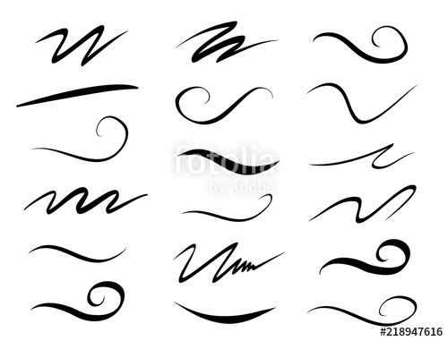 Set Of Hand Drawn Lettering And Calligraphy Swirls, Squiggles 500x381 Set Of Hand Drawn Lettering And Calligraphy Swirls, Squiggles