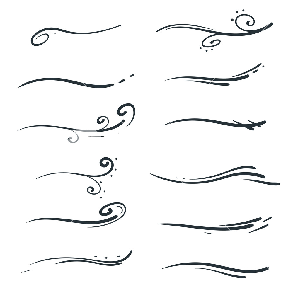 Vector Hand Drawn Collection Of Curly Swishes, Swashes, Swoops 1000x1000 Vector Hand Drawn Collection Of Curly Swishes, Swashes, Swoops