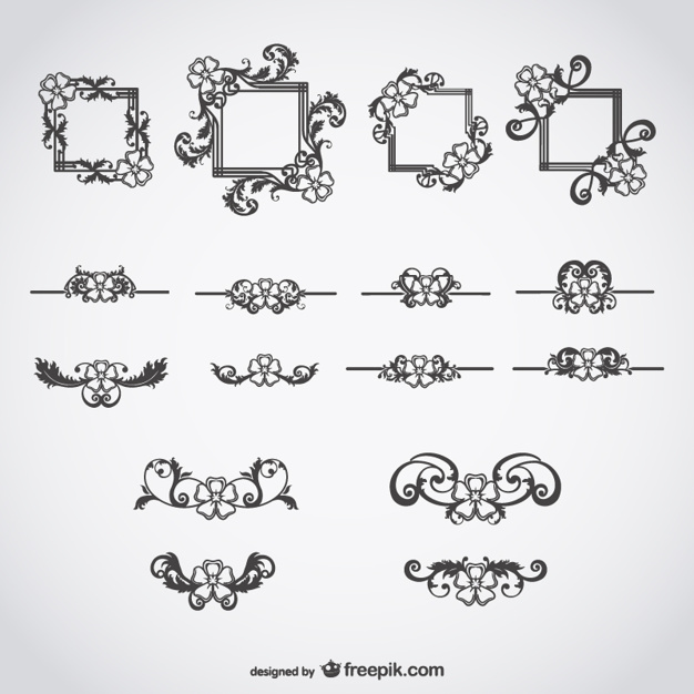 Calligraphic Swirl Elements Vector Free Download 626x626 Calligraphic Swirl Elements Vector Free Download