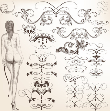 363x368 Calligraphy Design Elements Free Vector Download