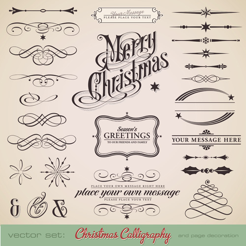 500x500 Christmas Calligraphy Vector Free Download