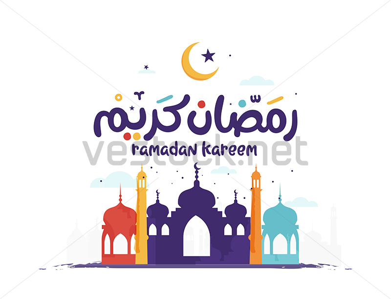 800x612 Ramadan Kareem Vector Arabic Calligraphy Greeting Card