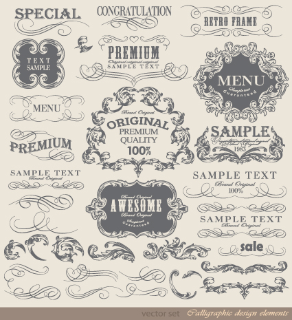 Retro Calligraphy Design Elements Vector Graphic Free Download 425x465 Retro Calligraphy Design Elements Vector Graphic Free Download