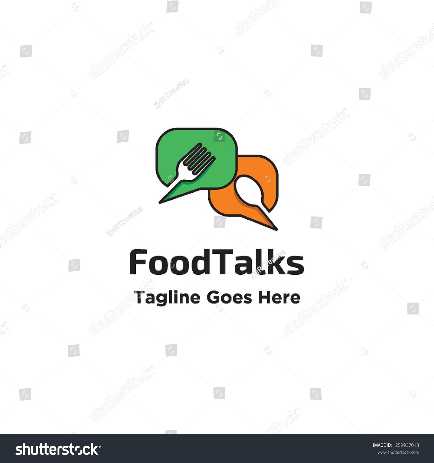 1500x1600 Negative Space Fork And Spoon In Callout Shapes For Food Talk Logo