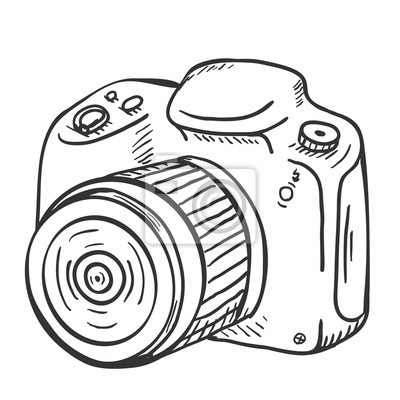 400x400 Vector Sketch Reflex Con Lente Pinturas Para La Pared