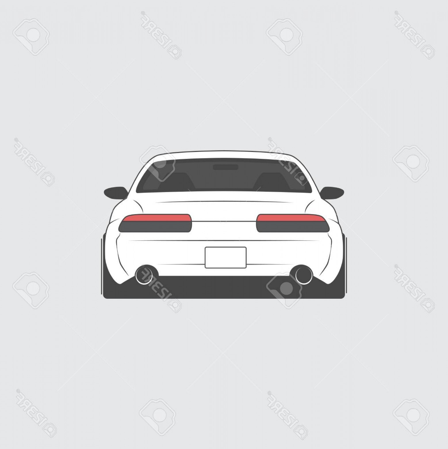 1558x1560 Photostock Vector Vector Sport Car Car Sketch Back View Handandbeak