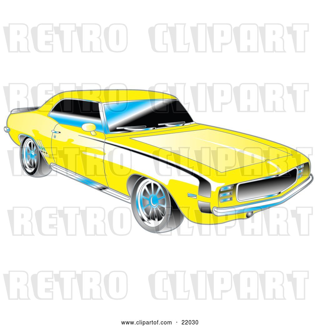 1024x1044 Vector Clip Art Of Retro Yellow Chevrolet Rsss Camaro Muscle