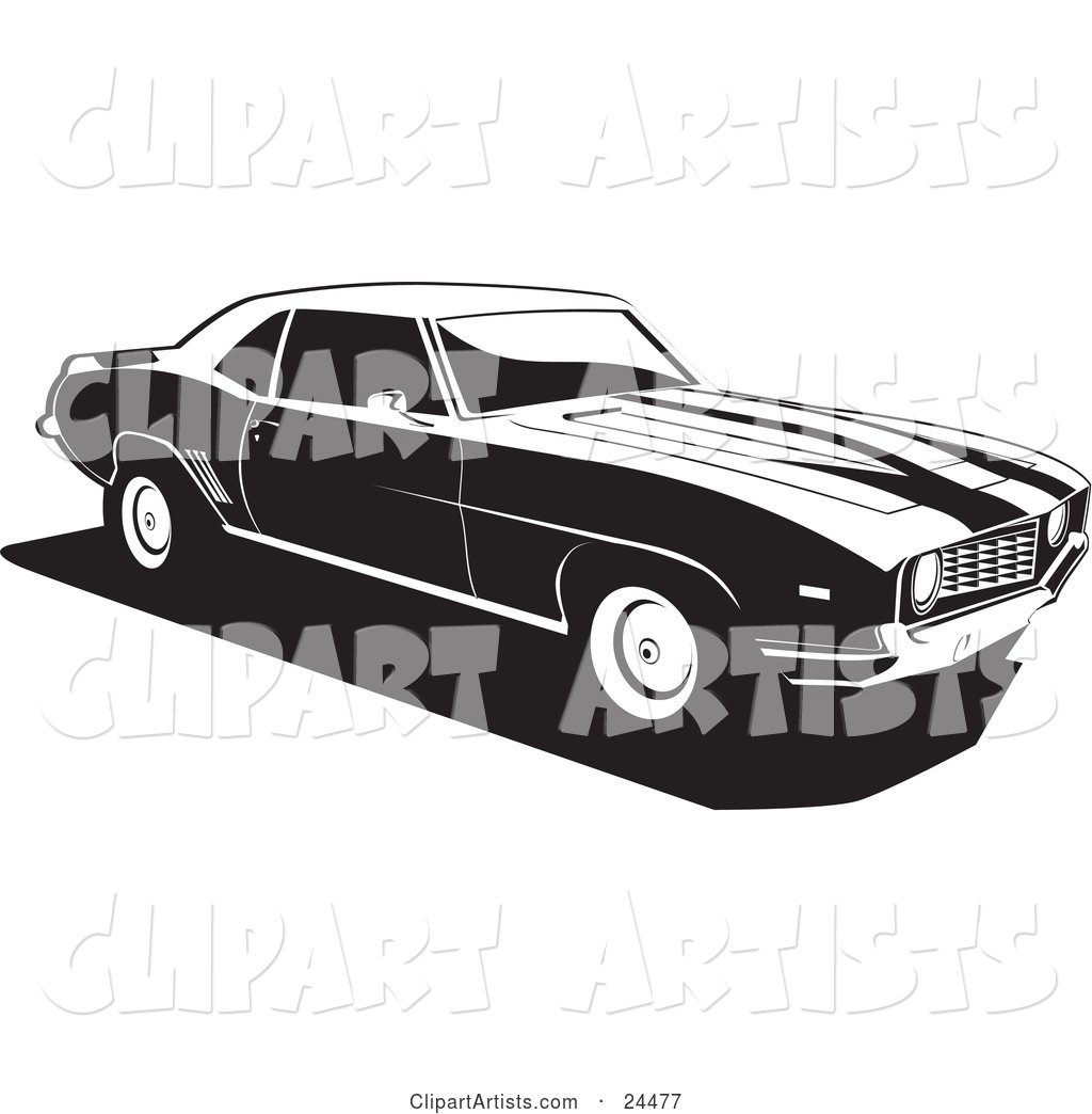 1024x1044 Chevy Camaro Muscle Car With Racing Stripes On The Hood