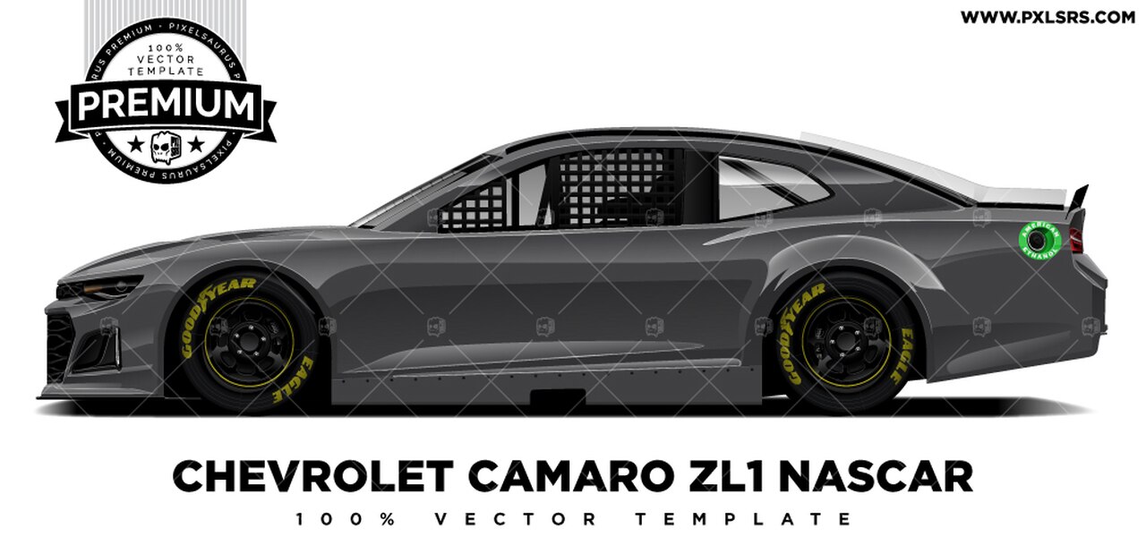 1280x609 Chevrolet Camaro Nascar 'premium' Side Vector Template