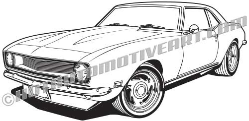 500x244 Chevrolet Camaro Hardtop Vector Clip