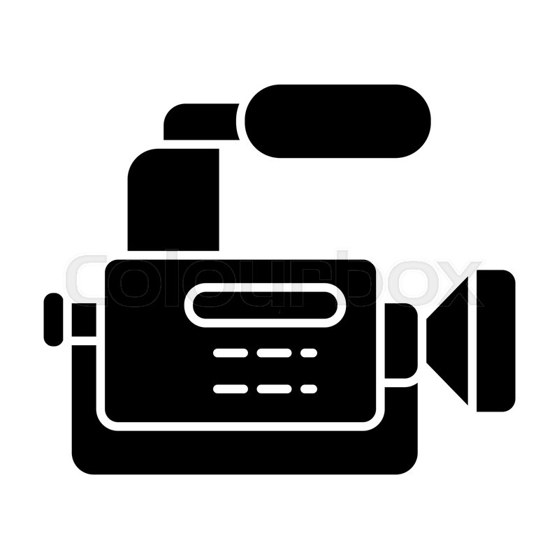 800x800 Reportage Camera Solid Icon Camcorder Stock Vector Colourbox