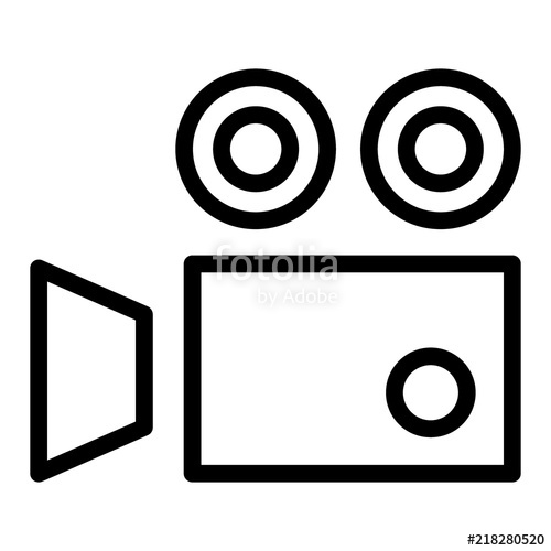 500x500 Video Camera Line Icon Camcorder Vector Illustration Isolated