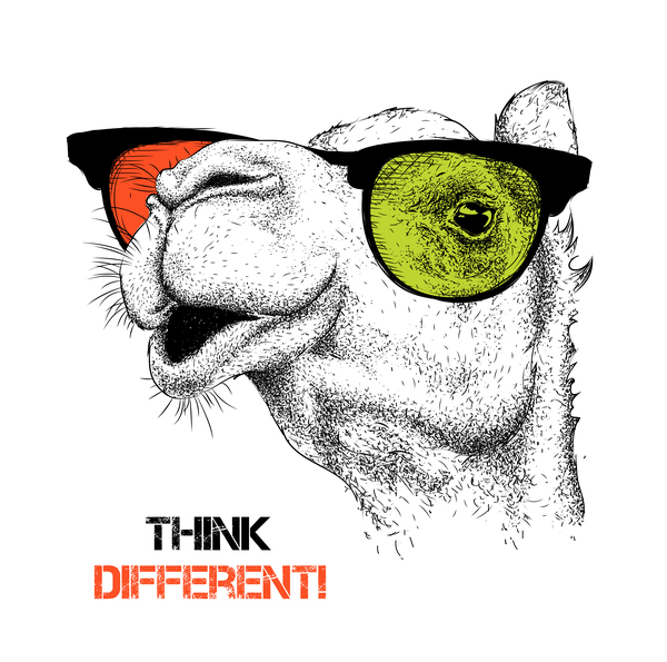 600x595 Funny Camel And Glasses Vector Material Free Download