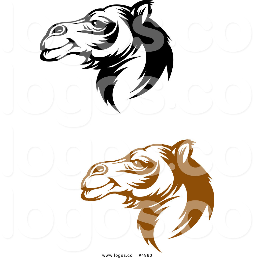 1024x1044 Royalty Free Vector Of Brown And Black Camel Face Profile Logos