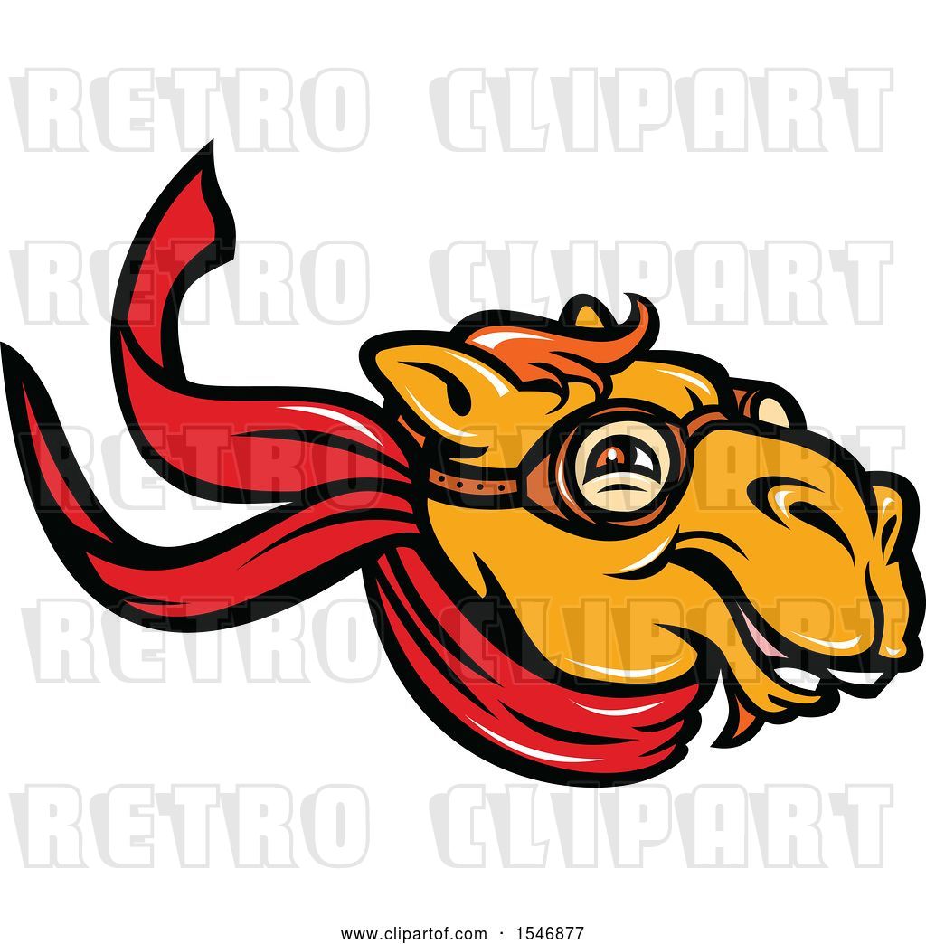 1024x1044 Vector Clip Art Of Retro Happy Pilot Camel Head With Goggles