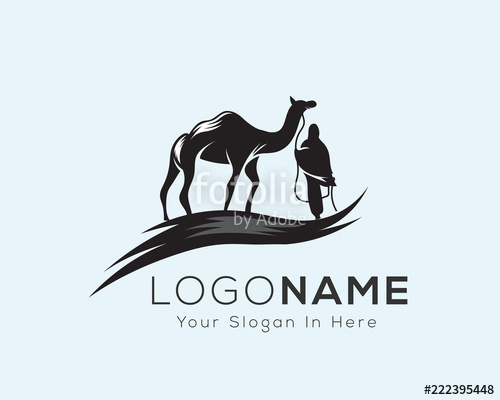 500x400 Nomad Camel With Man Art Logo Stock Image And Royalty Free Vector