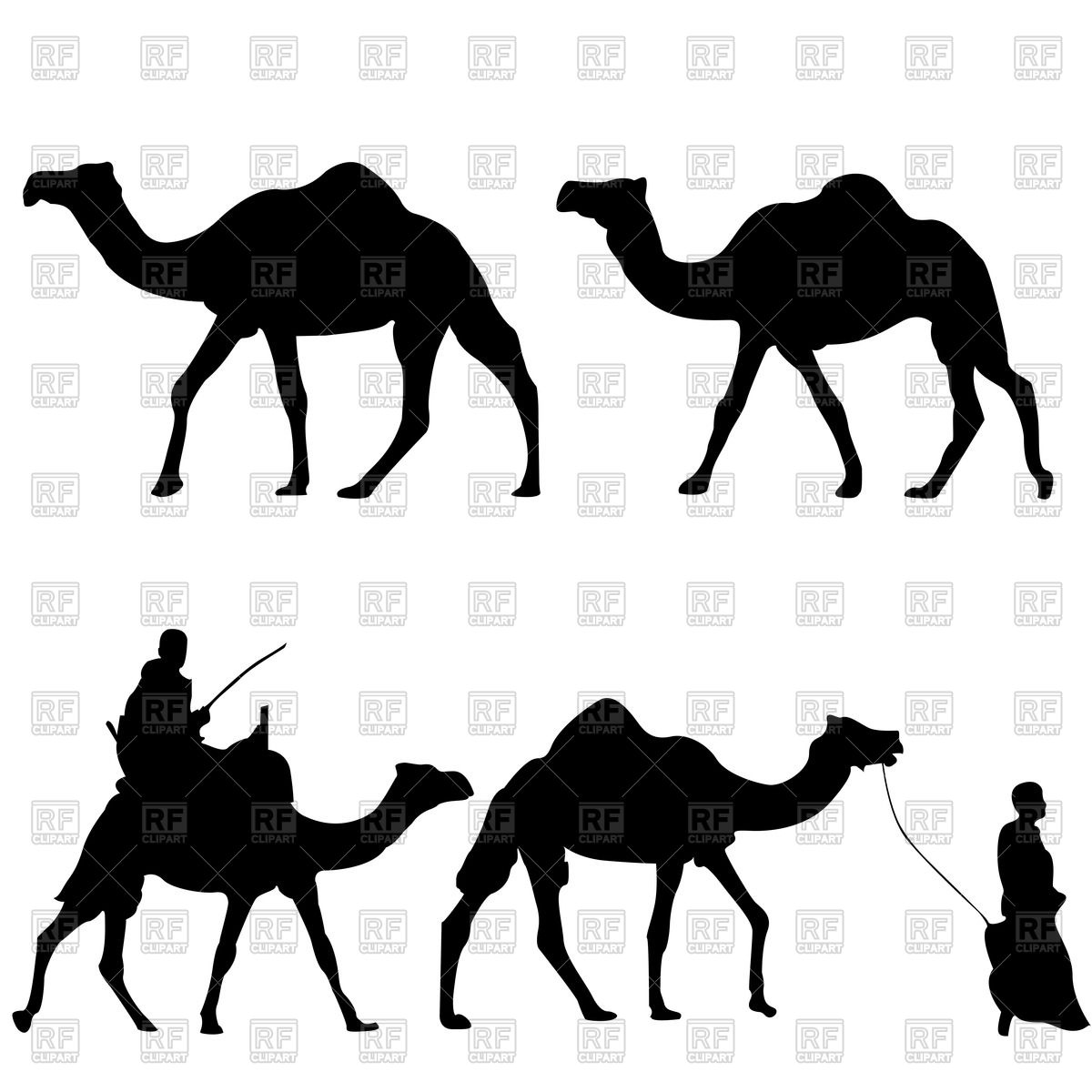 1200x1200 Silhouettes Of Camels With Camel Drovers Vector Image Of Plants